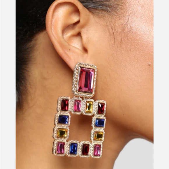 Fashion Nova Colorful Gemstone Earrings - Picture 4 of 11